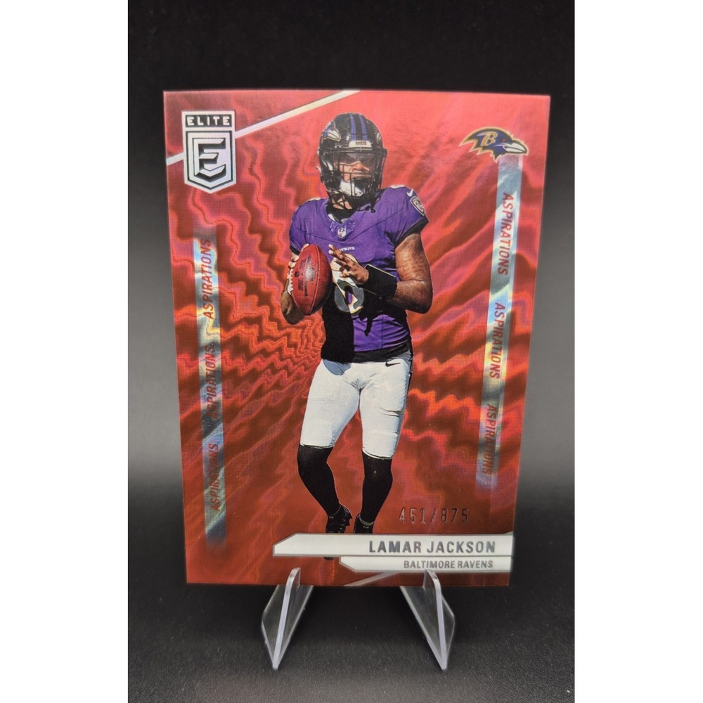 2024 Panini Donruss Elite Lamar Jackson‎ #75 Aspirations Red Shimmer /875 Ravens